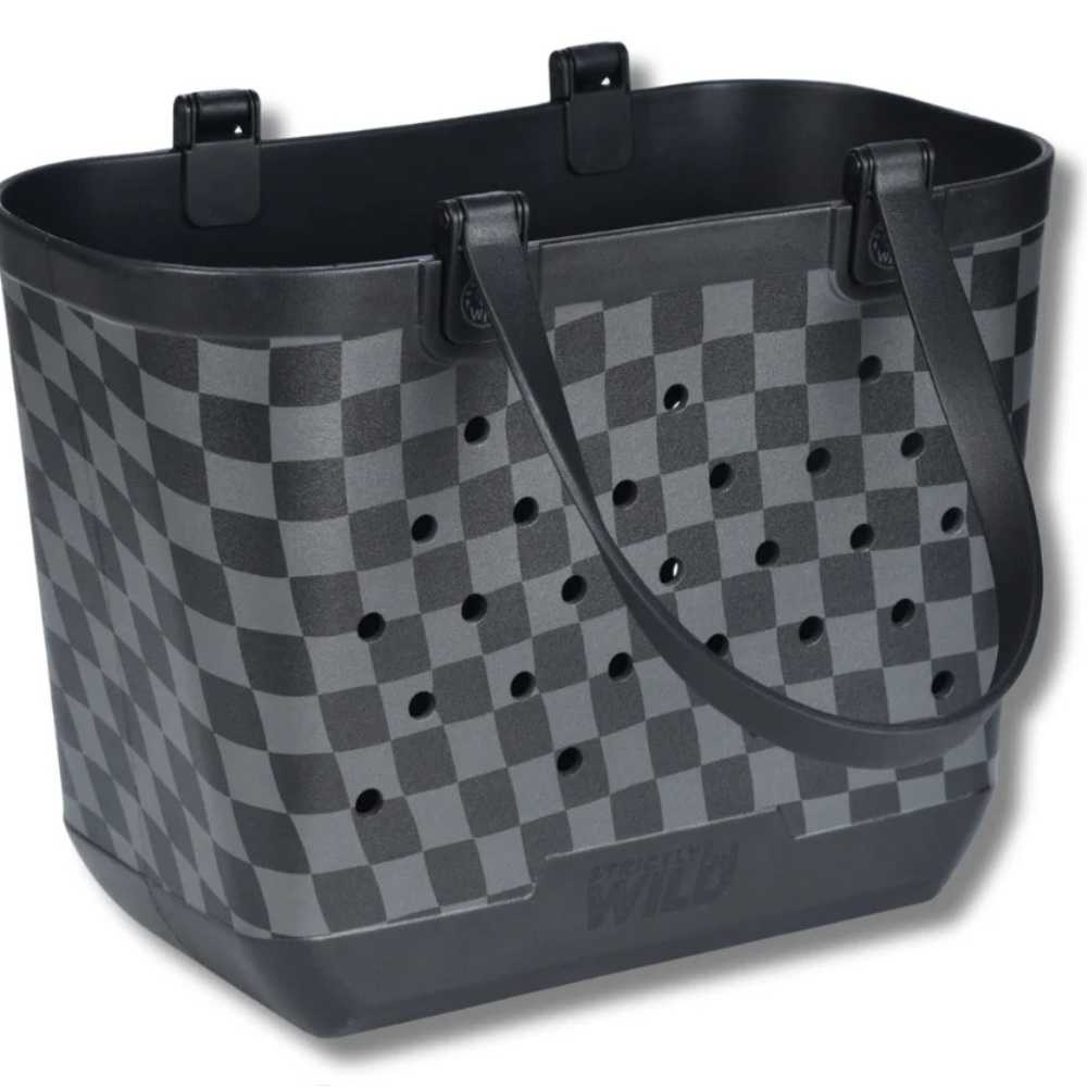 Strictly wild Checkerboard Tote Bag with Black Straps